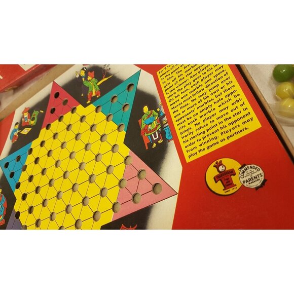 Transogram Games Chinese Checkers Pa-Chee-Si 1955 1956 Vintage Board Game BOXED - Picture 10 of 12